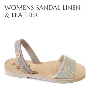 Brand New - Linen & Leather Menorquinas